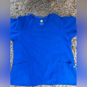 NWOT Women's Wonderwink W123 stylized v-neck scrub top